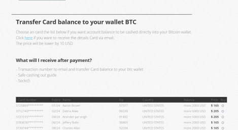 Credit Card Dumps / PayPal transfer BTC / Prepard cards