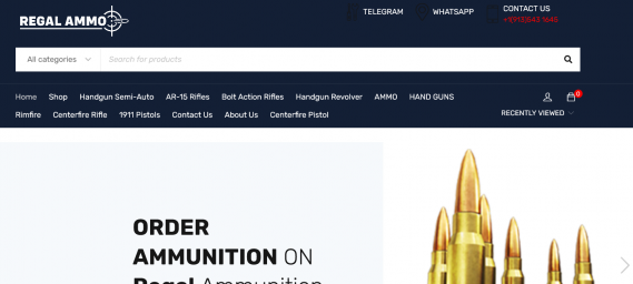 Regal Ammunition-order Handguns,AR-15 Rifles,Revolver,1911 Pistols.