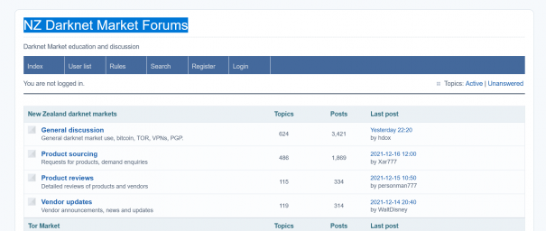 NZ Darknet Market Forums